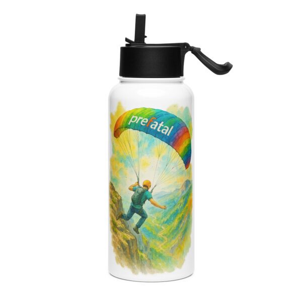 Stainless steel water bottle with a straw lid