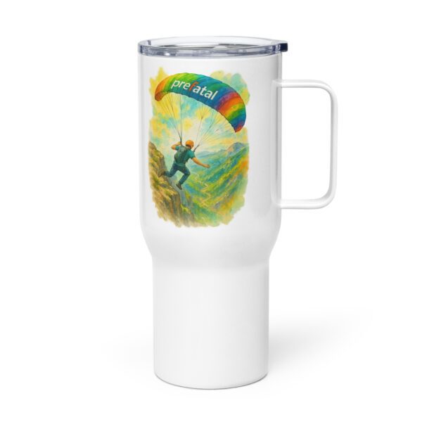 Travel mug with a handle
